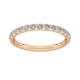 Goldsmiths 0.53 Carat Total Weight Curved Bar Brilliant Cut  Diamond Set Wedding Ring In 18 Carat Rose Gold