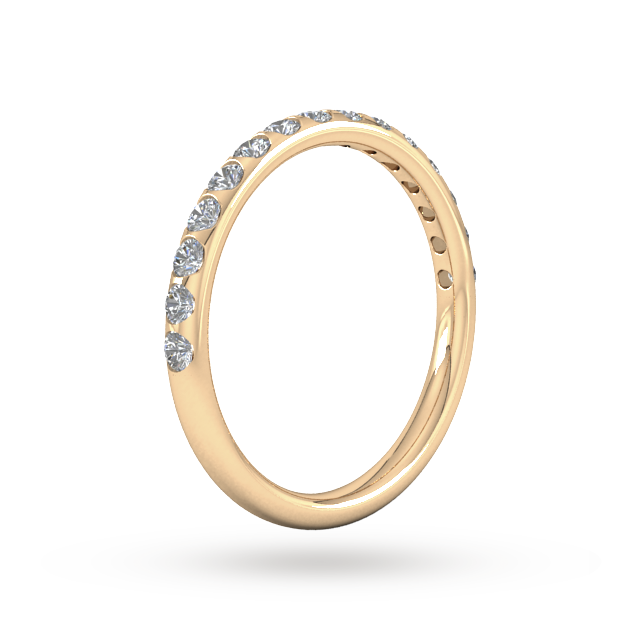 Goldsmiths 0.53 Carat Total Weight Curved Bar Brilliant Cut Diamond Set Wedding Ring In 18 Carat Rose Gold