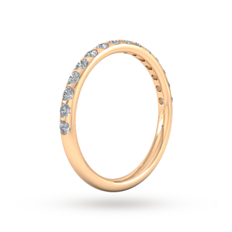 Goldsmiths 0.53 Carat Total Weight Curved Bar Brilliant Cut Diamond Set Wedding Ring In 18 Carat Rose Gold