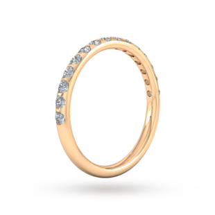 Goldsmiths 0.53 Carat Total Weight Curved Bar Brilliant Cut  Diamond Set Wedding Ring In 18 Carat Rose Gold