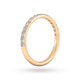 Goldsmiths 0.53 Carat Total Weight Curved Bar Brilliant Cut  Diamond Set Wedding Ring In 18 Carat Rose Gold - Ring Size J