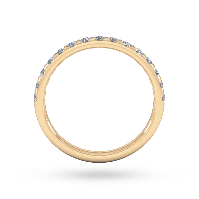 Goldsmiths 0.53 Carat Total Weight Curved Bar Brilliant Cut  Diamond Set Wedding Ring In 18 Carat Rose Gold