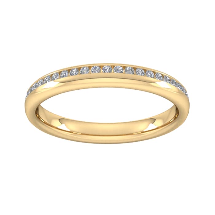 Goldsmiths 0.18 Carat Total Weight Brilliant Cut Channel Set With Matt Finish  Diamond Wedding Ring In 9 Carat Yellow Gold