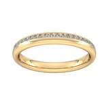 Goldsmiths 0.18 Carat Total Weight Brilliant Cut Channel Set With Matt Finish  Diamond Wedding Ring In 9 Carat Yellow Gold