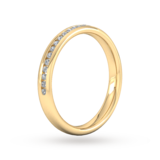 Goldsmiths 0.18 Carat Total Weight Brilliant Cut Channel Set With Matt Finish  Diamond Wedding Ring In 9 Carat Yellow Gold