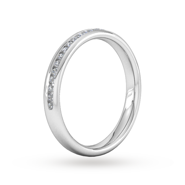 Goldsmiths 0.18 Carat Total Weight Brilliant Cut Channel Set With Matt Finish  Diamond Wedding Ring In 9 Carat White Gold