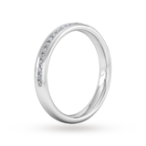 Goldsmiths 0.18 Carat Total Weight Brilliant Cut Channel Set With Matt Finish  Diamond Wedding Ring In 9 Carat White Gold