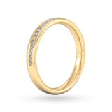 Goldsmiths 0.18 Carat Total Weight Brilliant Cut Channel Set With Matt Finish  Diamond Wedding Ring In 18 Carat Yellow Gold