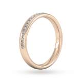 Goldsmiths 0.18 Carat Total Weight Brilliant Cut Channel Set With Matt Finish  Diamond Wedding Ring In 9 Carat Rose Gold
