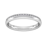 Goldsmiths 0.18 Carat Total Weight Brilliant Cut Channel Set With Matt Finish  Diamond Wedding Ring In Platinum