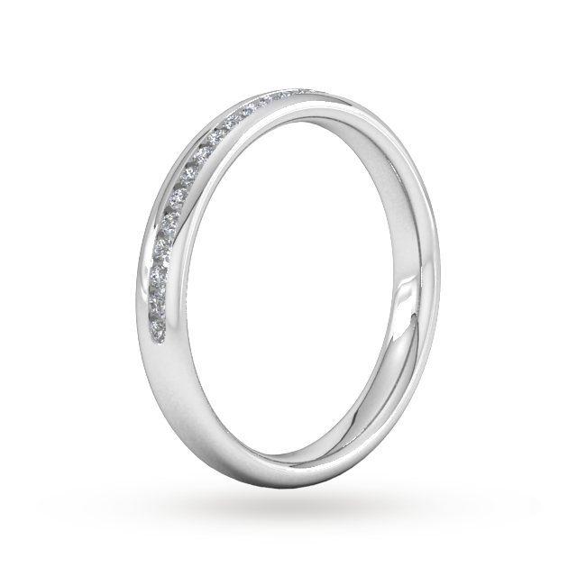 Goldsmiths 0.18 Carat Total Weight Brilliant Cut Channel Set With Matt Finish Diamond Wedding Ring In Platinum