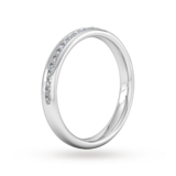 Goldsmiths 0.18 Carat Total Weight Brilliant Cut Channel Set With Matt Finish  Diamond Wedding Ring In Platinum