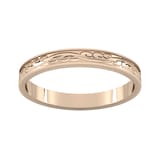 Goldsmiths 2.5mm Hand Engraved  Wedding Ring In 18 Carat Rose Gold