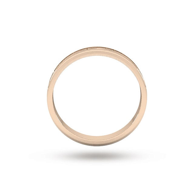 Goldsmiths 2.5mm Hand Engraved  Wedding Ring In 18 Carat Rose Gold - Ring Size J