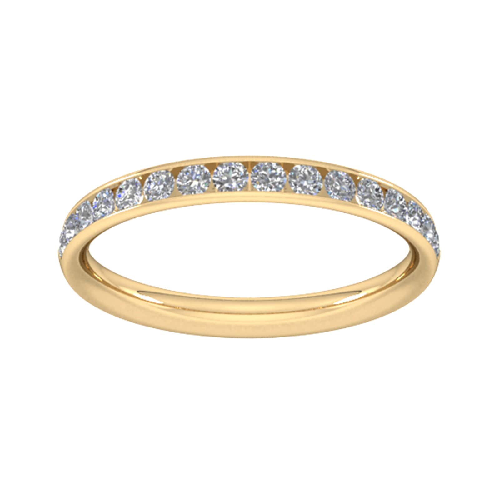 Goldsmiths 0.44 Carat Total Weight Half Channel Set Brilliant Cut  Diamond Wedding Ring In 9 Carat Yellow Gold