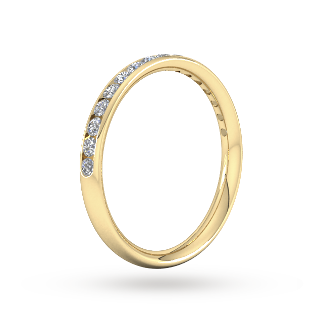 Goldsmiths 0.44 Carat Total Weight Half Channel Set Brilliant Cut  Diamond Wedding Ring In 9 Carat Yellow Gold - Ring Size J