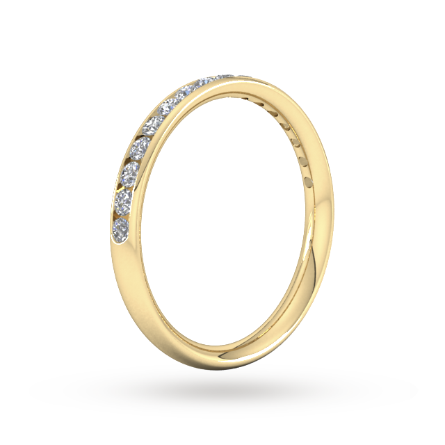 Goldsmiths 0.44 Carat Total Weight Half Channel Set Brilliant Cut  Diamond Wedding Ring In 9 Carat Yellow Gold - Ring Size L