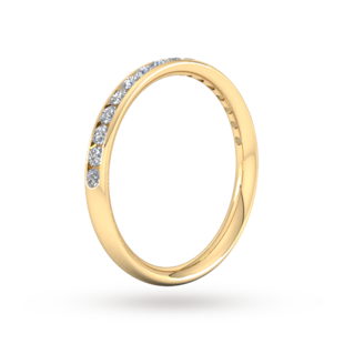 Goldsmiths 0.44 Carat Total Weight Half Channel Set Brilliant Cut  Diamond Wedding Ring In 9 Carat Yellow Gold