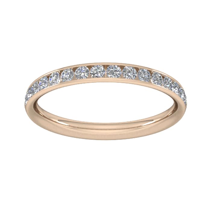 Goldsmiths 0.44 Carat Total Weight Half Channel Set Brilliant Cut  Diamond Wedding Ring In 9 Carat Rose Gold - Ring Size K