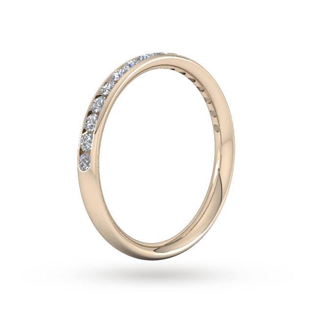 Goldsmiths 0.44 Carat Total Weight Half Channel Set Brilliant Cut  Diamond Wedding Ring In 9 Carat Rose Gold - Ring Size J