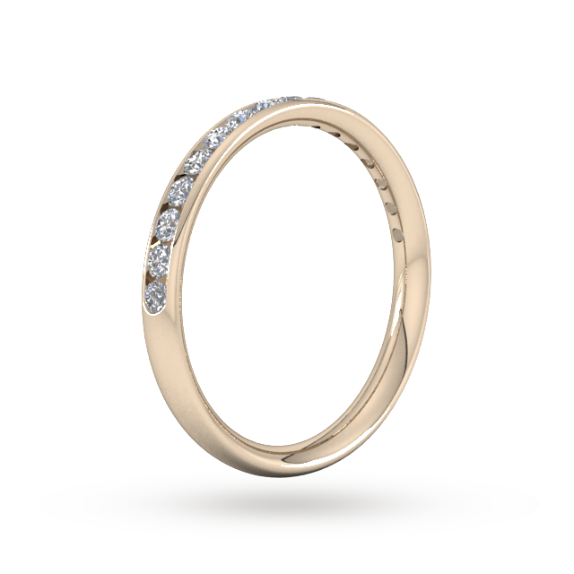 Goldsmiths 0.44 Carat Total Weight Half Channel Set Brilliant Cut  Diamond Wedding Ring In 9 Carat Rose Gold