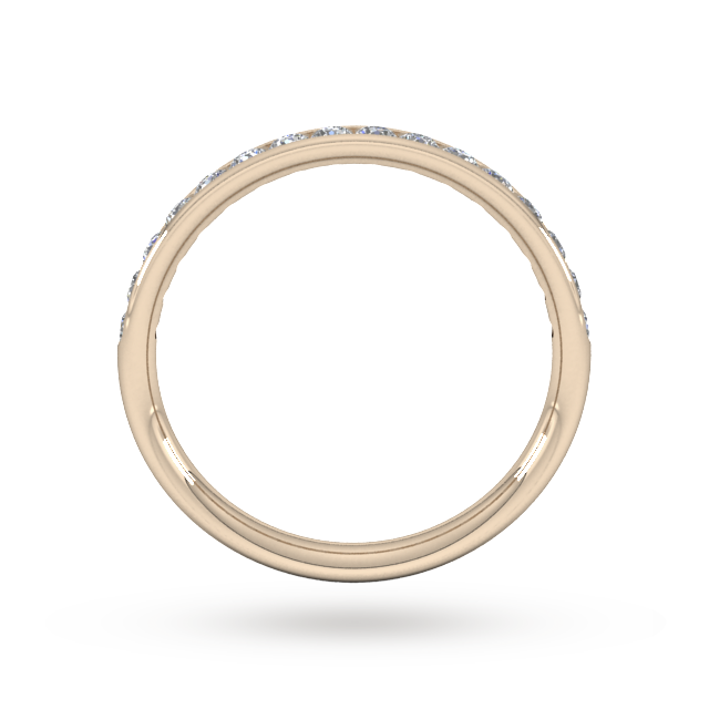 Goldsmiths 0.44 Carat Total Weight Half Channel Set Brilliant Cut  Diamond Wedding Ring In 9 Carat Rose Gold