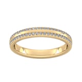 Goldsmiths 0.53 Carat Total Weight Double Row Brilliant Cut Claw Set  Diamond Wedding Ring In 9 Carat Yellow Gold