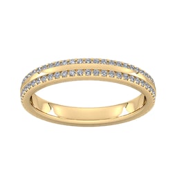 08300611 - 0.53 Carat Total Weight Double Row Brilliant Cut Claw Set Diamond Wedding Ring In 9 Carat Yellow Gold