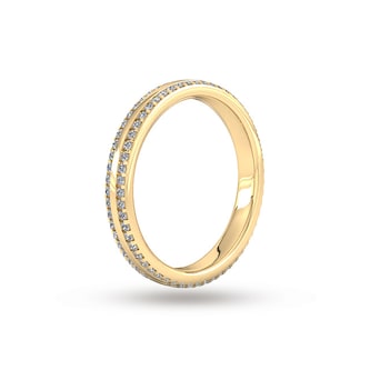 Goldsmiths 0.53 Carat Total Weight Double Row Brilliant Cut Claw Set  Diamond Wedding Ring In 9 Carat Yellow Gold