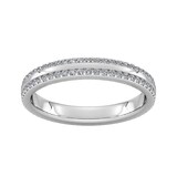 Goldsmiths 0.53 Carat Total Weight Double Row Brilliant Cut Claw Set  Diamond Wedding Ring In 9 Carat White Gold - Ring Size K