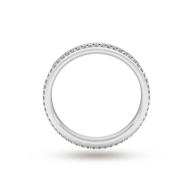 Goldsmiths 0.53 Carat Total Weight Double Row Brilliant Cut Claw Set Diamond Wedding Ring In 9 Carat White Gold