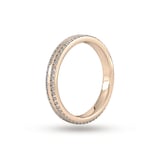 Goldsmiths 0.53 Carat Total Weight Double Row Brilliant Cut Claw Set  Diamond Wedding Ring In 18 Carat Rose Gold