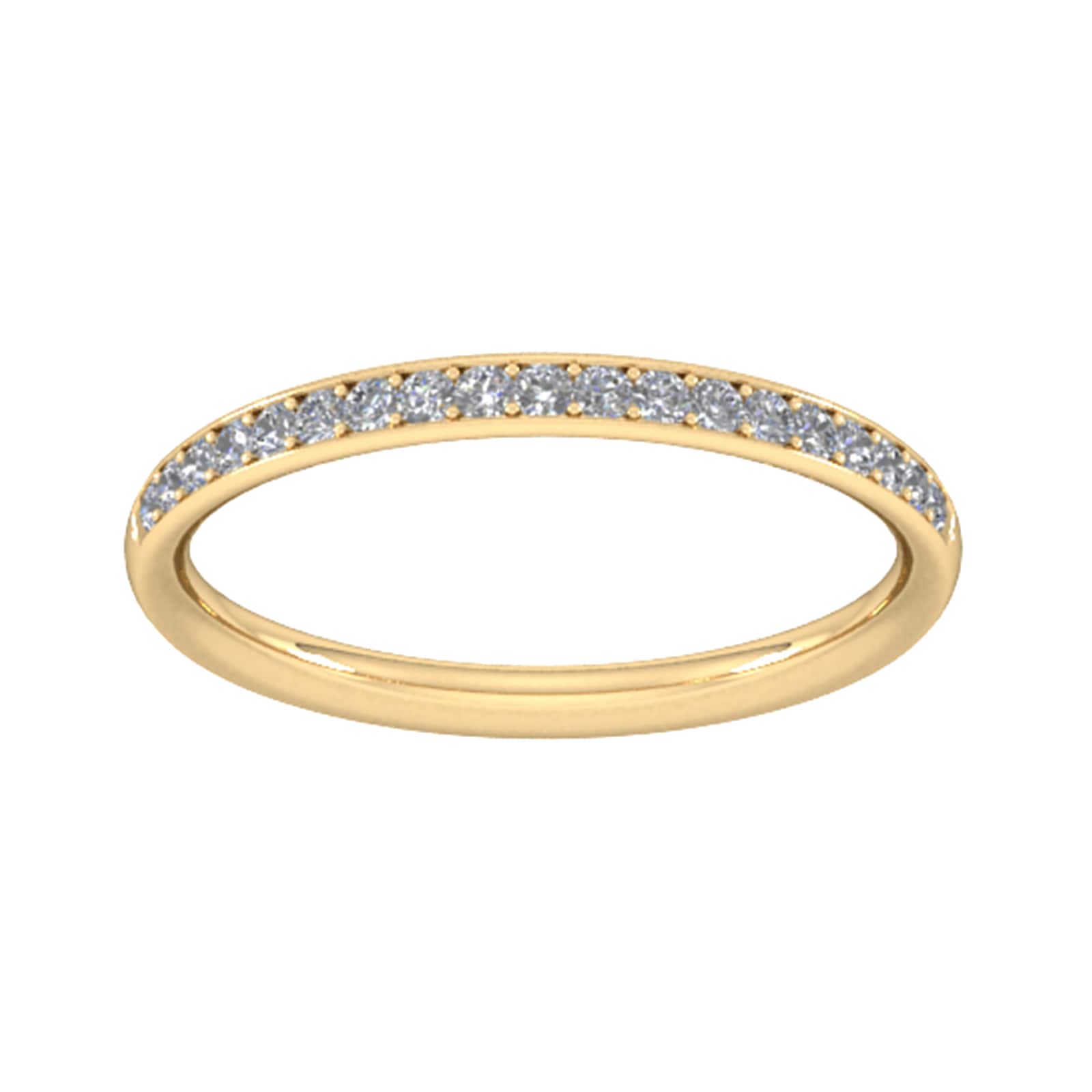 0.18 Carat Total Weight Brilliant Cut Grain Set Diamond Wedding Ring In 9 Carat Yellow Gold - Ring Size U