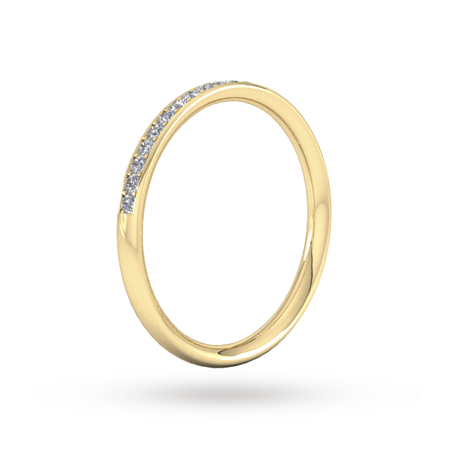 Goldsmiths 0.18 Carat Total Weight Brilliant Cut Grain Set  Diamond Wedding Ring In 9 Carat Yellow Gold - Ring Size K