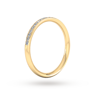 Goldsmiths 0.18 Carat Total Weight Brilliant Cut Grain Set  Diamond Wedding Ring In 9 Carat Yellow Gold