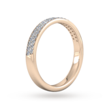 Goldsmiths 0.42 Carat Total Weight Brilliant Cut Double Row Grain Set  Diamond Wedding Ring In 9 Carat Rose Gold - Ring Size J