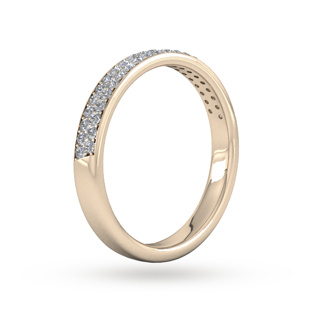 Goldsmiths 0.42 Carat Total Weight Brilliant Cut Double Row Grain Set  Diamond Wedding Ring In 18 Carat Rose Gold