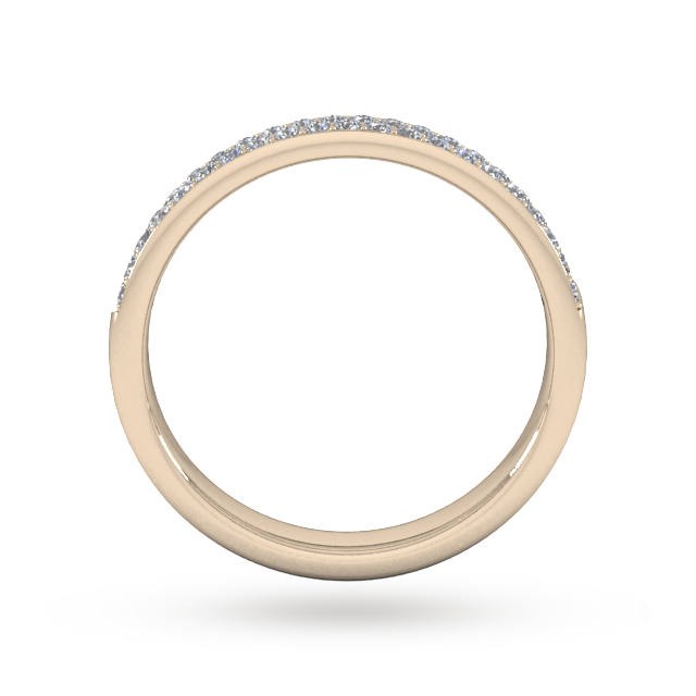 Goldsmiths 0.42 Carat Total Weight Brilliant Cut Double Row Grain Set  Diamond Wedding Ring In 18 Carat Rose Gold - Ring Size J