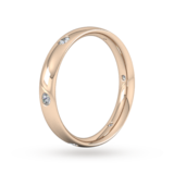 Goldsmiths 0.21 Carat Total Weight 6 Stone Brilliant Cut Rub Over  Diamond Set Wedding Ring In 9 Carat Rose Gold - Ring Size K