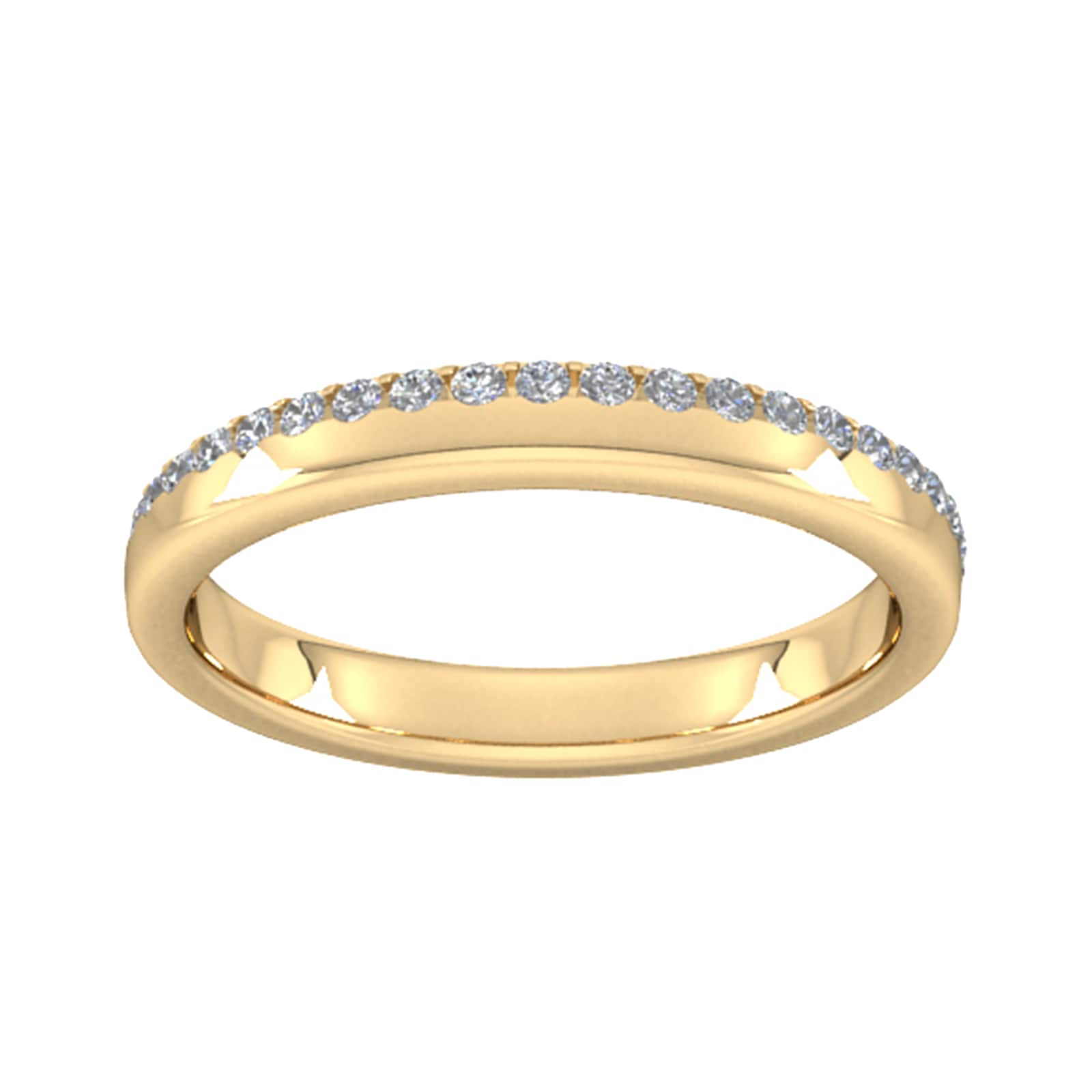 0.42 Carat Total Weight Brilliant Cut Wave Claw Set Diamond Wedding Ring In 9 Carat Yellow Gold - Ring Size L