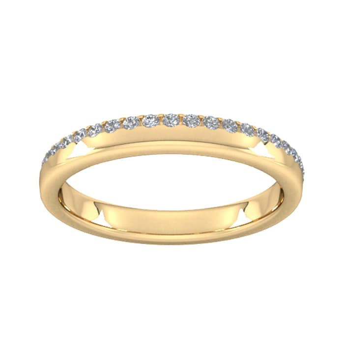Goldsmiths 0.42 Carat Total Weight Brilliant Cut Wave Claw Set  Diamond Wedding Ring In 9 Carat Yellow Gold - Ring Size K