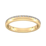 Goldsmiths 0.42 Carat Total Weight Brilliant Cut Wave Claw Set  Diamond Wedding Ring In 9 Carat Yellow Gold