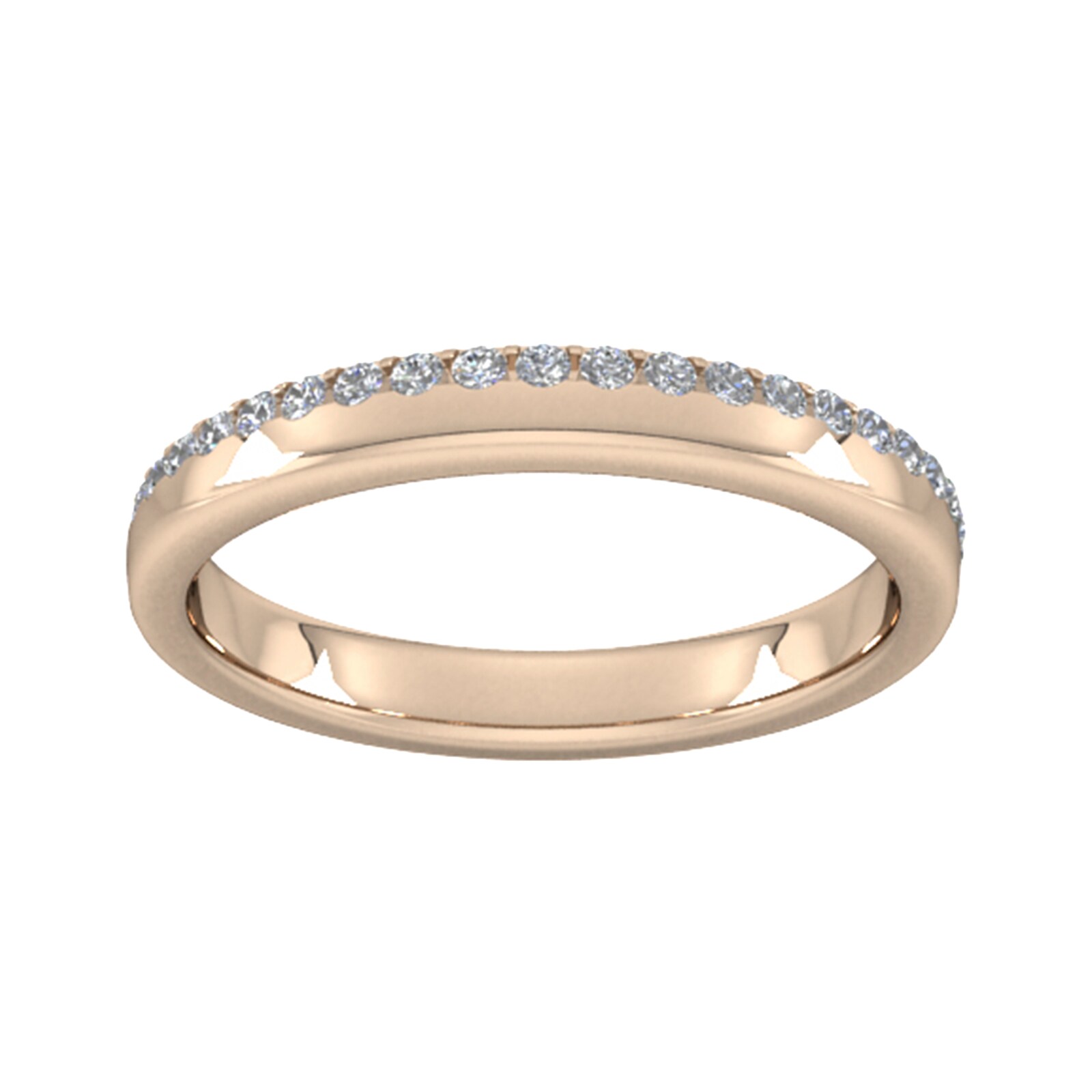 Goldsmiths 0.42 Carat Total Weight Brilliant Cut Wave Claw Set  Diamond Wedding Ring In 18 Carat Rose Gold