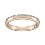 Goldsmiths 0.42 Carat Total Weight Brilliant Cut Wave Claw Set  Diamond Wedding Ring In 18 Carat Rose Gold - Ring Size K