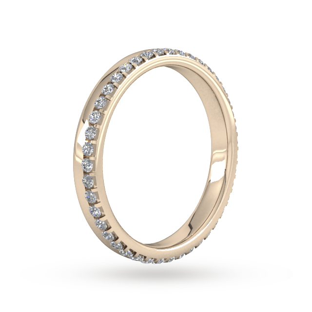 Goldsmiths 0.42 Carat Total Weight Brilliant Cut Wave Claw Set  Diamond Wedding Ring In 18 Carat Rose Gold