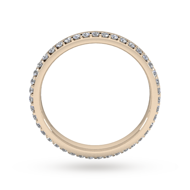 Goldsmiths 0.42 Carat Total Weight Brilliant Cut Wave Claw Set  Diamond Wedding Ring In 18 Carat Rose Gold