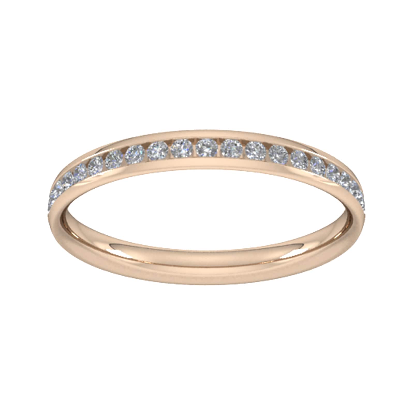 0.21 Carat Total Weight Half Channel Set Brilliant Cut Diamond Wedding Ring In 18 Carat Rose Gold - Ring Size U
