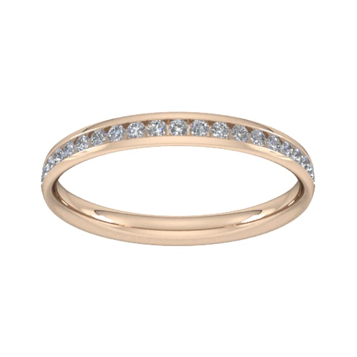 Goldsmiths 0.21 Carat Total Weight Half Channel Set Brilliant Cut  Diamond Wedding Ring In 18 Carat Rose Gold - Ring Size M