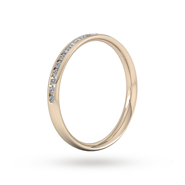 Goldsmiths 0.21 Carat Total Weight Half Channel Set Brilliant Cut  Diamond Wedding Ring In 18 Carat Rose Gold - Ring Size M