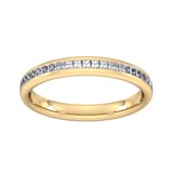 Goldsmiths 0.34 Carat Total Weight Princess Cut Channel Set Wedding Ring In 9 Carat Yellow Gold - Ring Size J